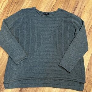 EN/KAY Cottage core Lg crewneck small knit sweater unique square pattern